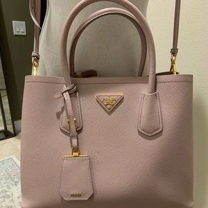 Prada Saffiano Medium Top Handle Bag (Pink)
